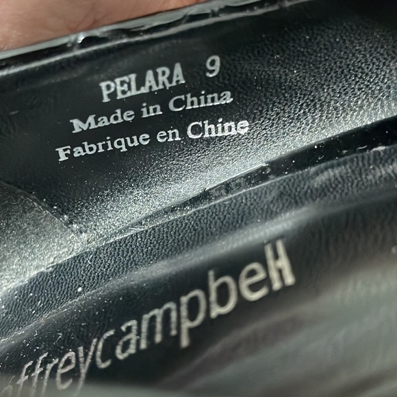 Jeffrey Campbell Pelara Black Patent Pointed Toe Pump Croco - Picture 9 of 10